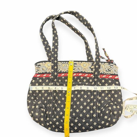 VINTAGE VERA BRADLEY Women’s Black Floral Miller Tote Bag - Picture 4 of 5